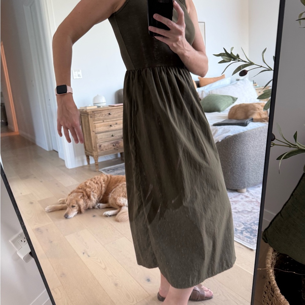 Uniqlo Olive Green Midi Dress